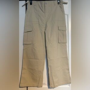 Wide-Leg Cargo Pants for Women in Tan